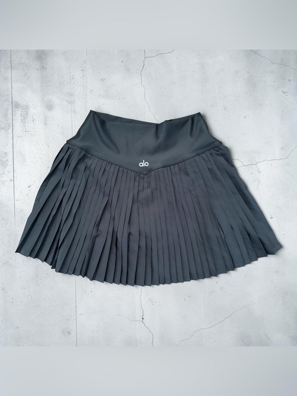 Alo Yoga Women Grand Slam Tennis Gym Skirt Shorts Black Pleated Athletic Skort M - Picture 4 of 15